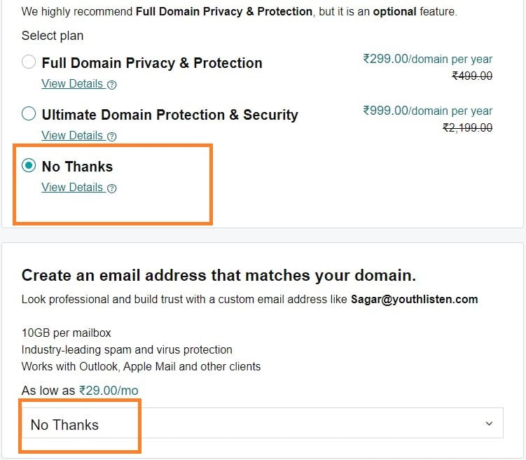 Godaddy Full Domain Privacy Protection